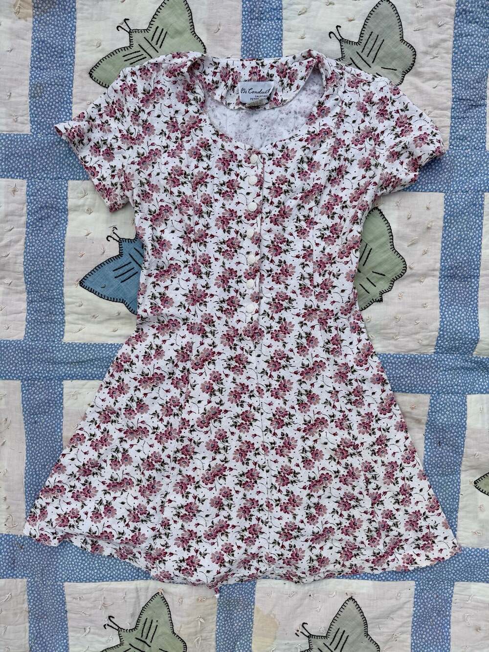 Vintage 80s/90s Miss Conduct Ditsy Floral  Mini Dress